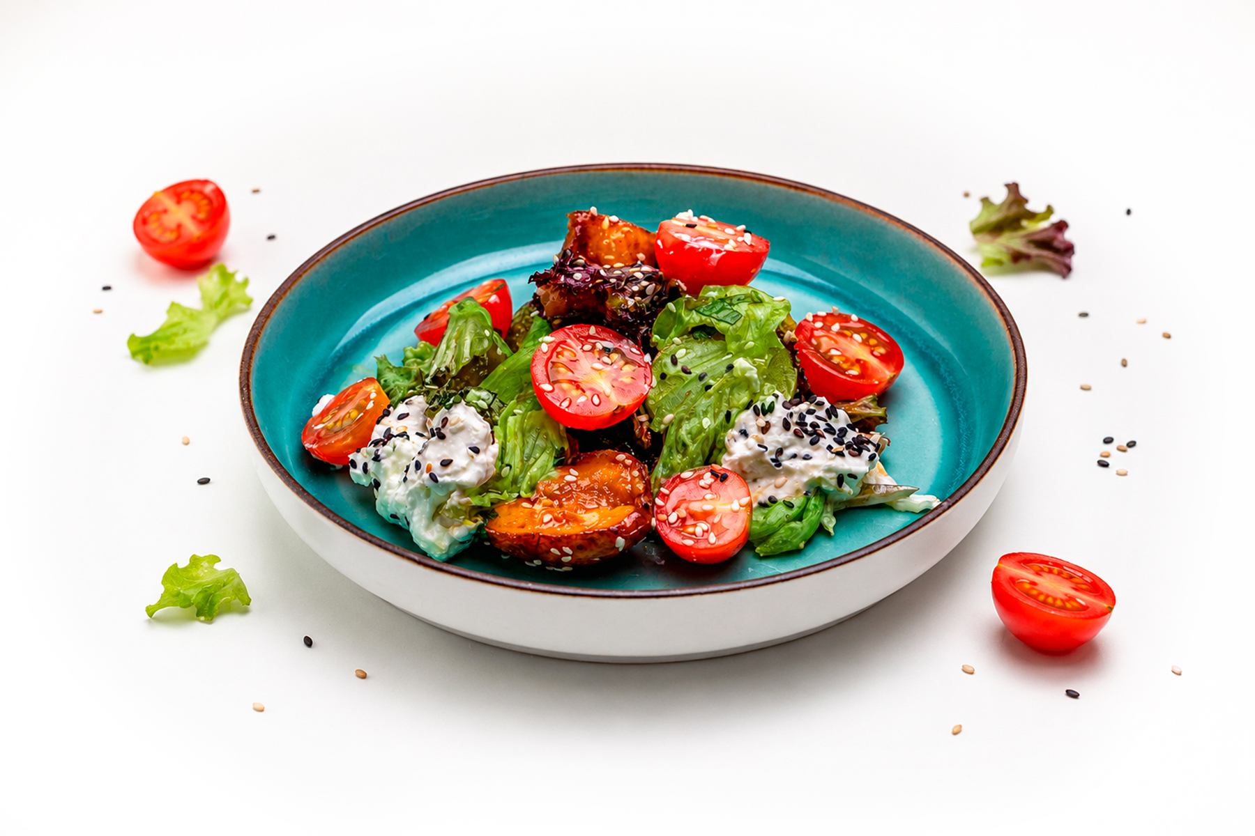 Салат с хрустящими баклажанами
