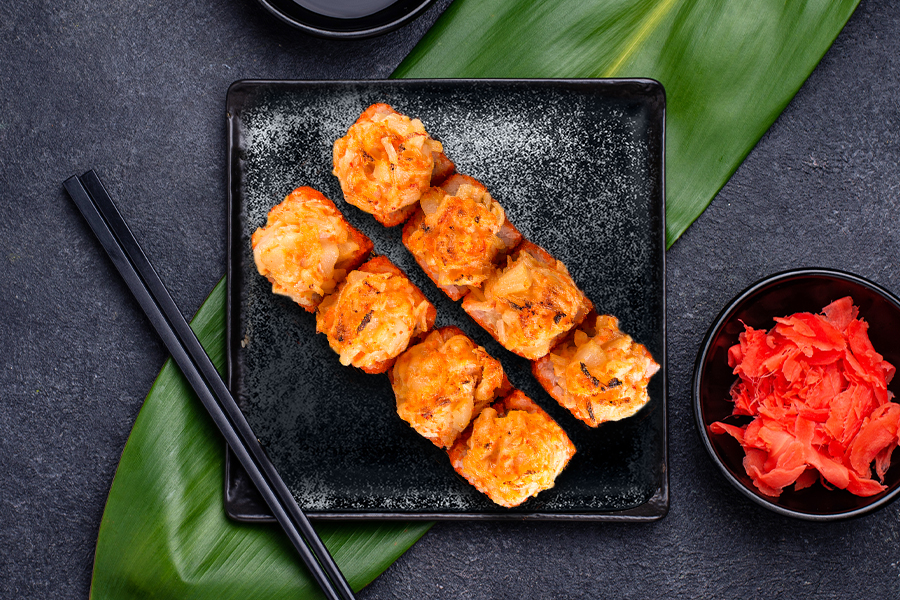 Запеченный краб и гребешок