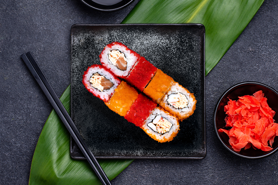 Острый лосось и креветка